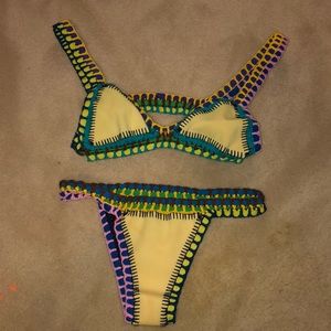 Yellow multi color bikini from NAKD
